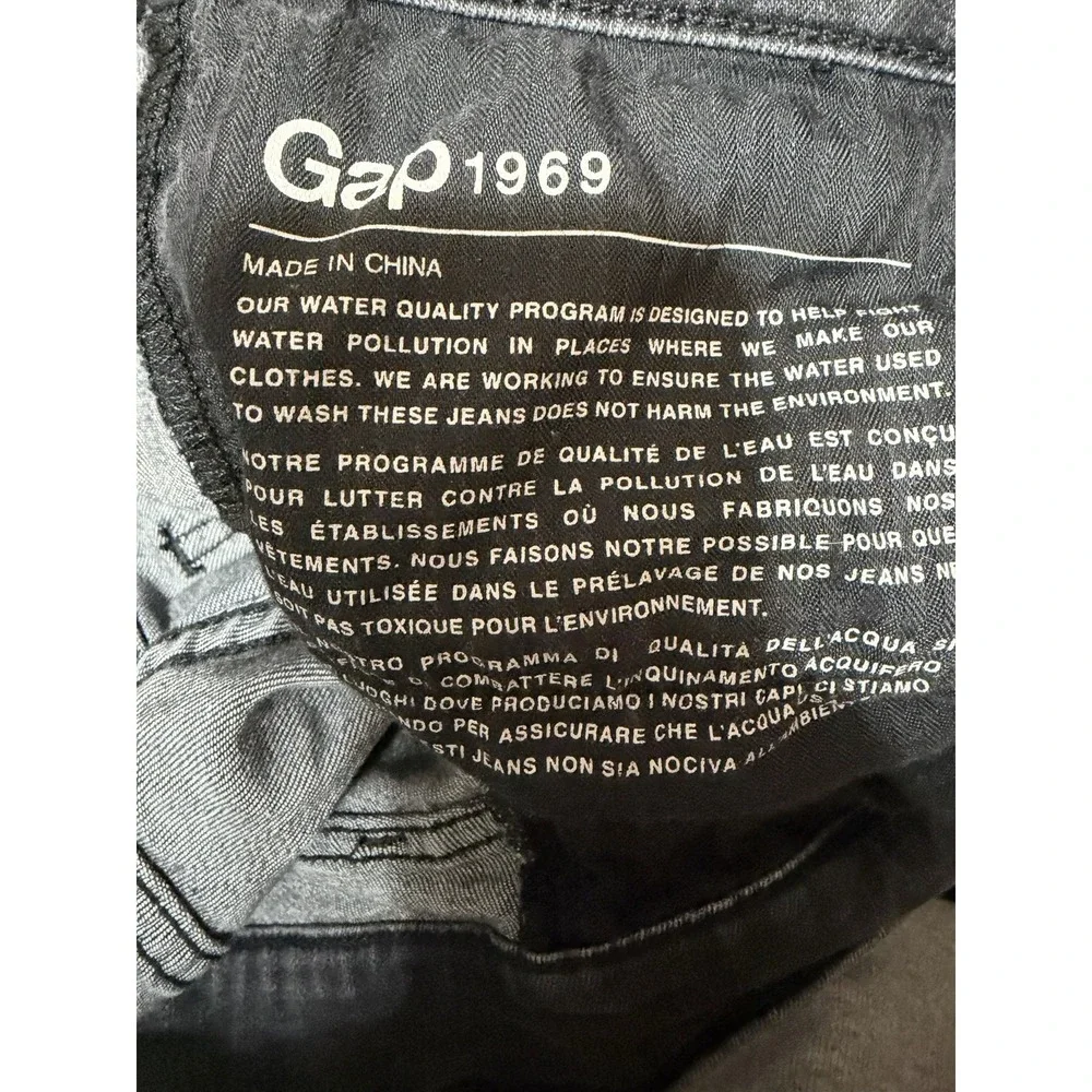 Gap 1969 Jeans Mens 34R Washed Black Cotton Regular Fit Denim